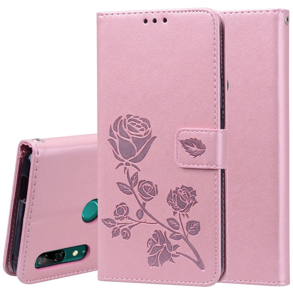 Rose Embossed Horizontal Flip PU Leather Case for Huawei P Smart Z, with Holder & Card Slots & Wallet