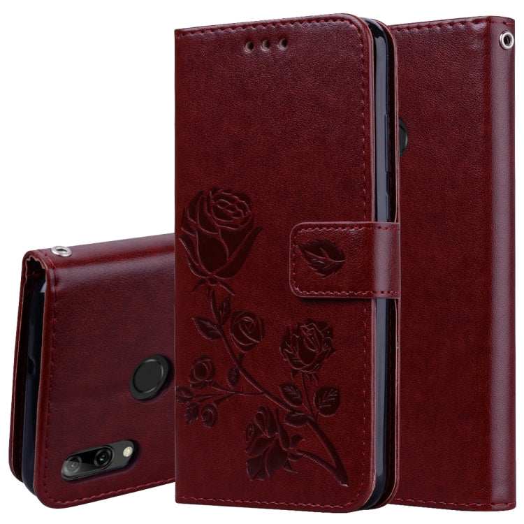 Rose Embossed Horizontal Flip PU Leather Case for Huawei P Smart 2019, with Holder & Card Slots & Wallet