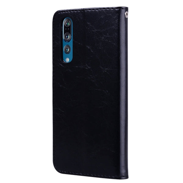 Business Style Oil Wax Texture Horizontal Flip Leather Case for Huawei P30, with Holder & Card Slots & Wallet