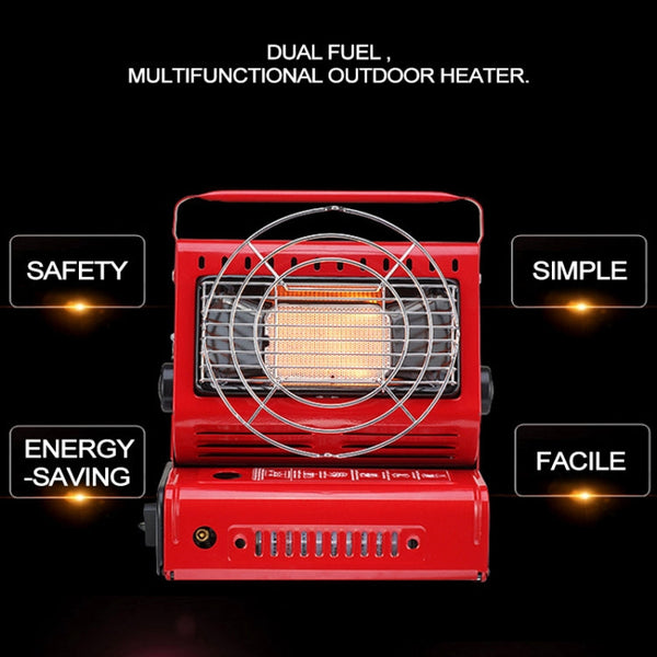 Multifunctional Portable Outdoor Camping Trip Gas Heater Gas Stove Burner, Powered by Dual Gas Tank (Not Included)