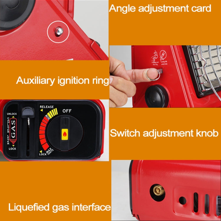 Multifunctional Portable Outdoor Camping Trip Gas Heater Gas Stove Burner, Powered by Dual Gas Tank (Not Included)