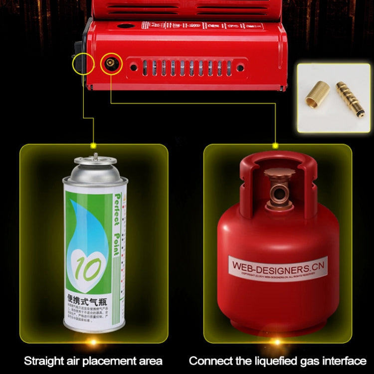 Multifunctional Portable Outdoor Camping Trip Gas Heater Gas Stove Burner, Powered by Dual Gas Tank (Not Included)