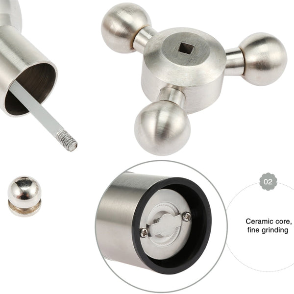 MICLAN Stainless Steel 304 Rudder Shape Grinder Pepper Grinding Machine, Size : L, L