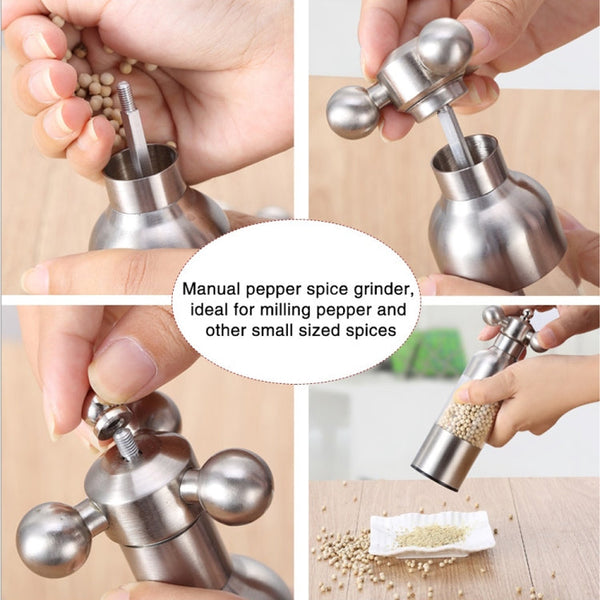 MICLAN Stainless Steel 304 Rudder Shape Grinder Pepper Grinding Machine, Size : L, L