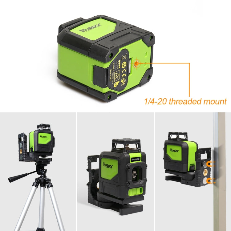 901CG H360 Degrees / V130 Degrees Laser Level Covering Walls and Floors 5 Line Green Beam IP54 Water / Dust proof