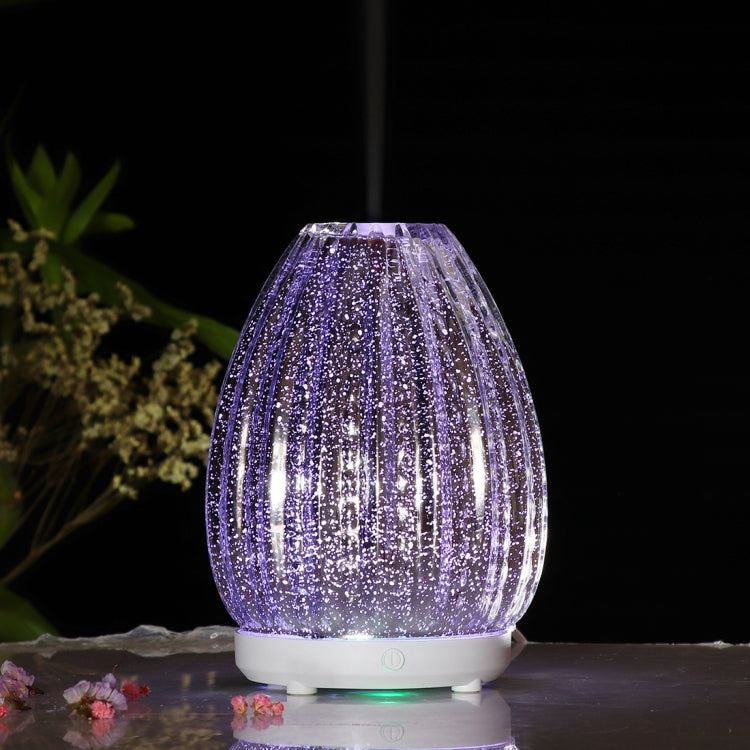 100ml Creative Vase Shape Aromatherapy Machine 3D Glass Humidifier Automatic Alcohol Sprayer with Colorful LED Lamp, 3D Glass Humidifier