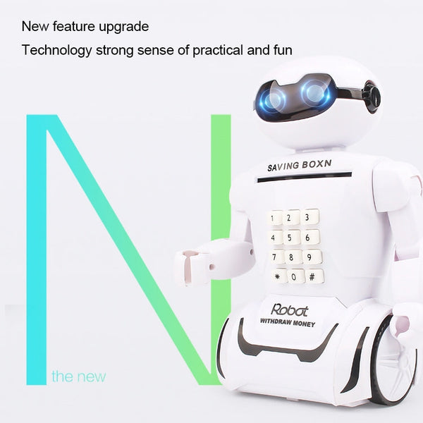 Multi-function Robot Piggy Bank Desk Lamp Code Money Box for Children