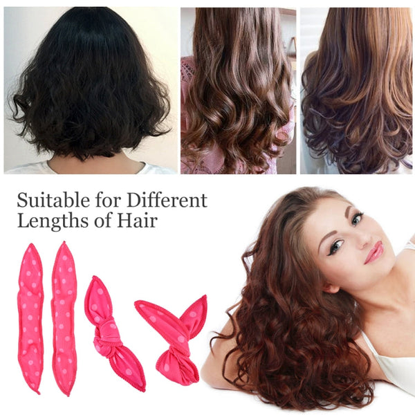 20 PCS Cute Wave Point Hair Curler Sleeping Rabbit Ear Hair Roll