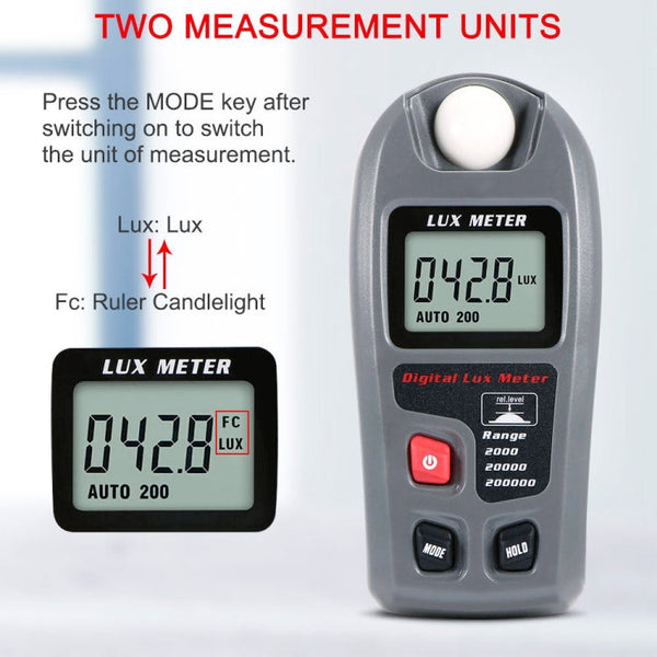 MT-30 LCD Portable Digital Light Lux Meter for Factory / School / House Various Occasion, Range: 0.1-200,000 Lux