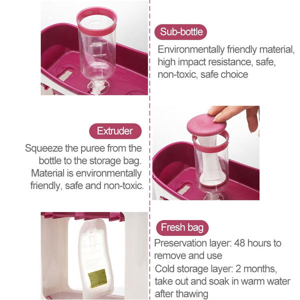 50 PCS Puree Extruder Squeeze Pouch Food Distribution Storage Bag, Compatible with HC14554 Food Dispenser, Storage Bag