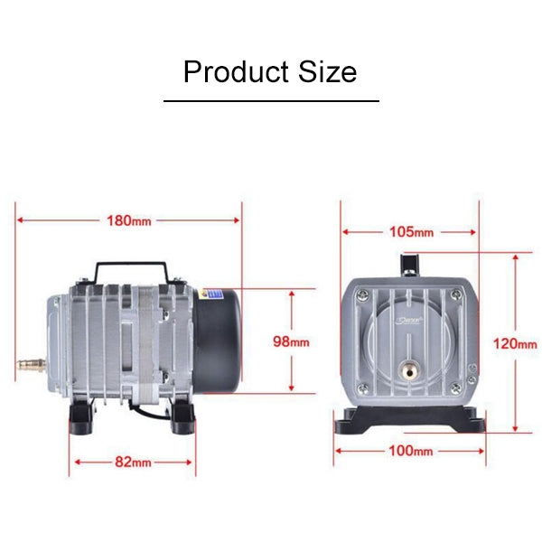 ACO-004 58W 75L/Min Electromagnetic Air Pump Compressor Seafood Fish Tank Increase Oxygen Air Flow Spliter, US Plug, ACO-004