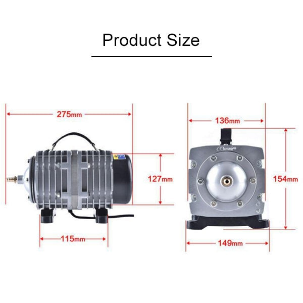 ACO-008 120W 110L/Min Electromagnetic Air Pump Compressor Seafood Fish Tank Increase Oxygen Air Flow Spliter, US Plug, ACO-008
