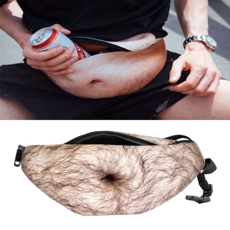 Creative Funny Anti-harassment Artificial Belly Shape Outdoor Bags, Multifunctional Portable Unisex Sports Belly Waist Bag