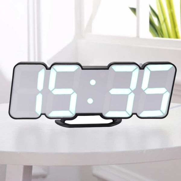 Modern 3D LED Sound Control Colorful Digital Alarm Clock Adjust Brightness Electronic Wall Glowing Hanging Clock with Remote Control