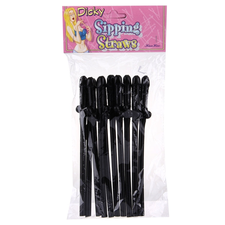 10 PCS Dicky Sipping Straw, Length: about 19cm, Dicky Sipping Straw(Black)