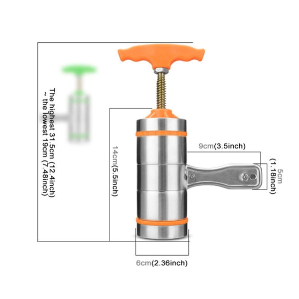 3 Molds Household Manually Small Stainless Steel Pressing Style Handhold Noodle Machine, 3 Molds