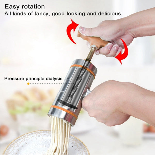4 Molds Household Manually Small Stainless Steel Pressing Style Handhold Noodle Machine, 4 Molds