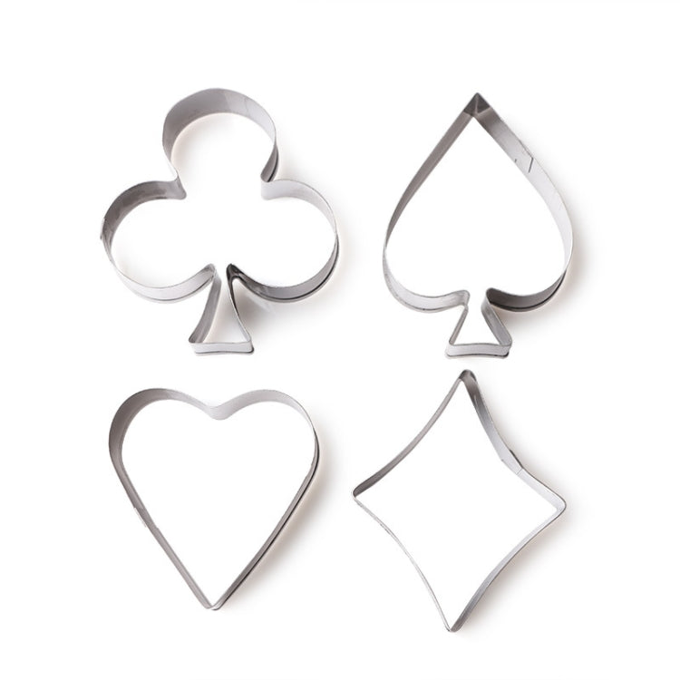 3 Sets Stainless Steel Poker Cookie Mold Playing Cards Cake Fondant Mold Spade Heart Biscuit Cutter, 3 Sets
