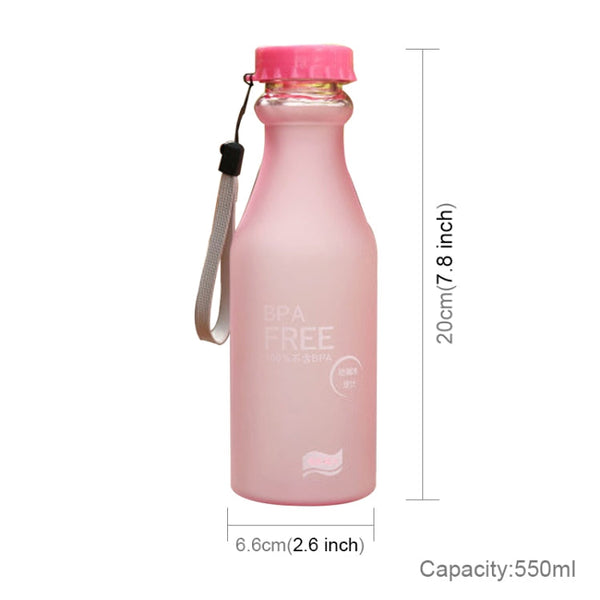 550ml Frost Leak-proof Plastic Portable Soda Bottle Sealed Simple Student Handy Beverage Bottle, 550ml