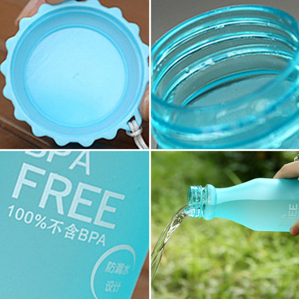550ml Frost Leak-proof Plastic Portable Soda Bottle Sealed Simple Student Handy Beverage Bottle, 550ml
