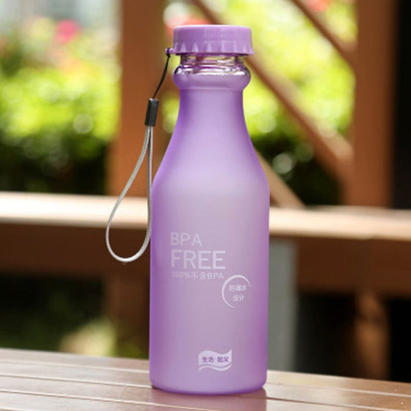 550ml Frost Leak-proof Plastic Portable Soda Bottle Sealed Simple Student Handy Beverage Bottle, 550ml