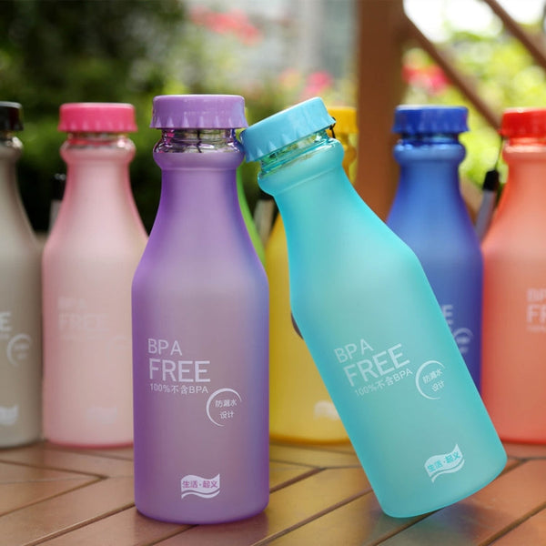 550ml Frost Leak-proof Plastic Portable Soda Bottle Sealed Simple Student Handy Beverage Bottle, 550ml