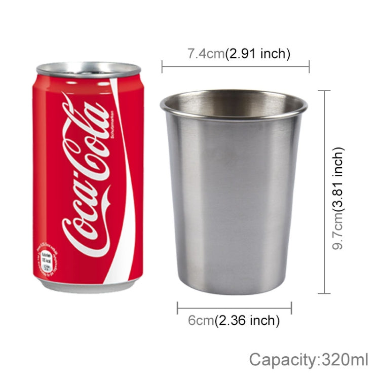 320ml Single Wall Electropolished Stainless Steel Brief Wine Cup(Silver), 320ml