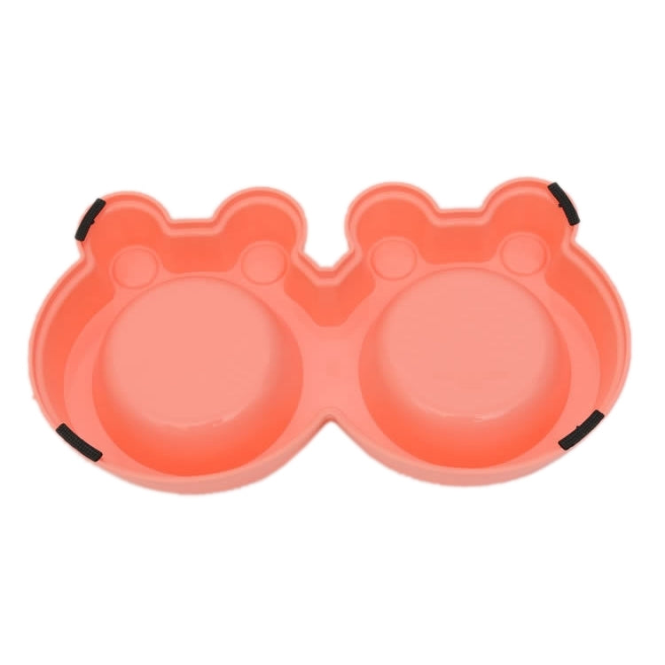 2 in 1 Stainless Steel  Bowls, Anti-slippery Mat Cartoon Shape Detachable Pets Bowls, Random Color Delivery