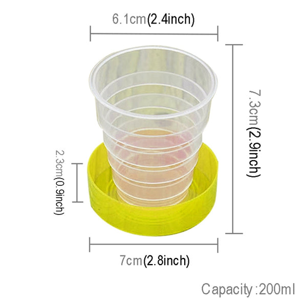 4 PCS 200ml Fashionable Outdoor Activity Using Plastic Portabel Folding Dringking Cup, 200ml