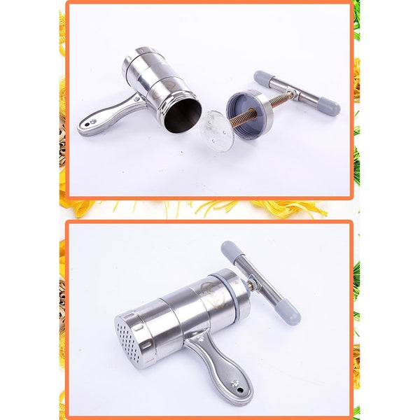 Household Stainless Steel Manual Pasta Machine Hand Pressure Noodle Machine Noodle Maker with 5 Models, Pressure Noodle Maker