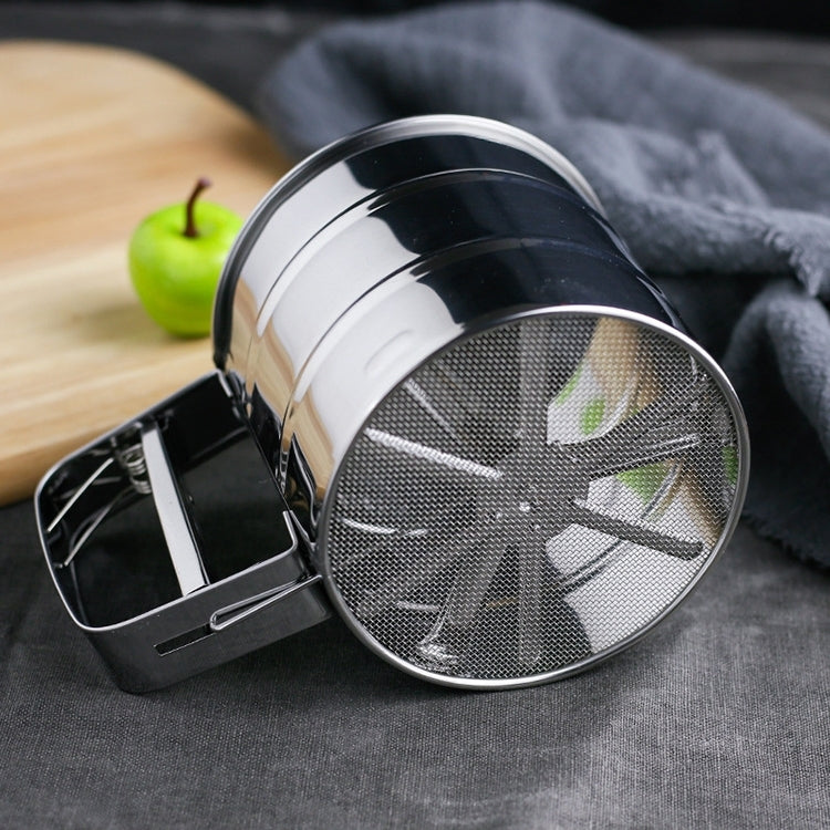 Manual Mesh Flour Sugar Powder Stainless Steel Hand Sifter Sieve Cup Baking Tool, Stainless Steel