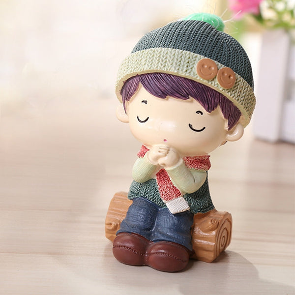 1 Pair Resin Crafts Creative Home Decoration Doll, Random Style Delivery