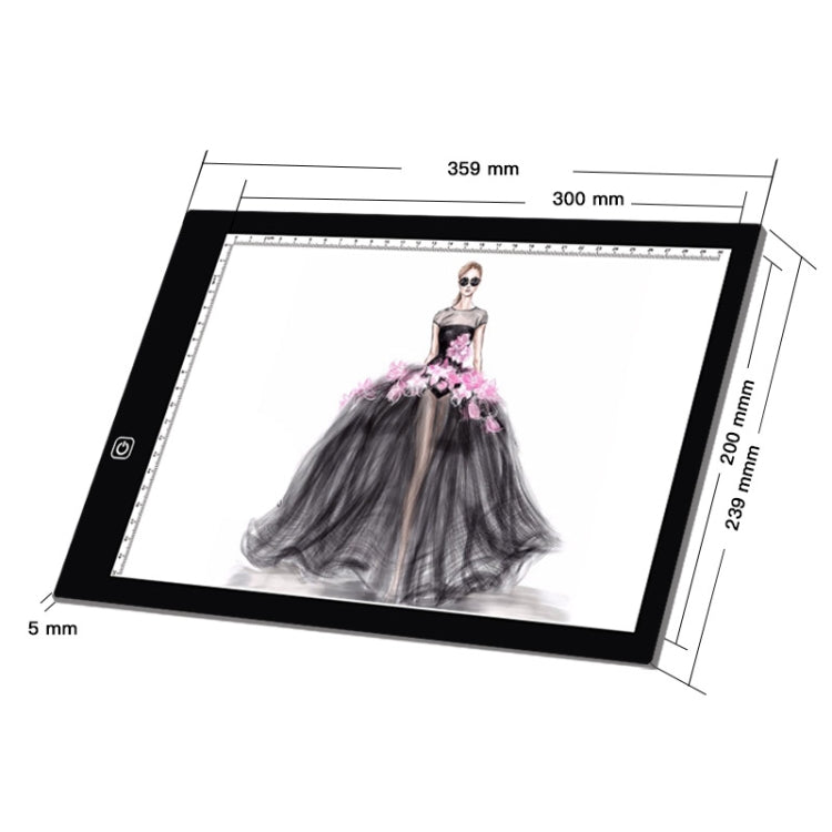 A4 Size LED Three Level of Brightness Dimmable Acrylic Copy Boards for Anime Sketch Drawing Sketchpad, A4