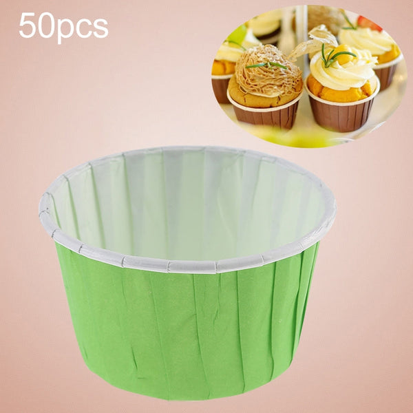 50pcs / Pack Round Lamination Cake Cup Muffin Cases Chocolate Cupcake Liner Baking Cup, Size: 5 x 3.8  x 3cm, 5 x 3.8 x 3cm