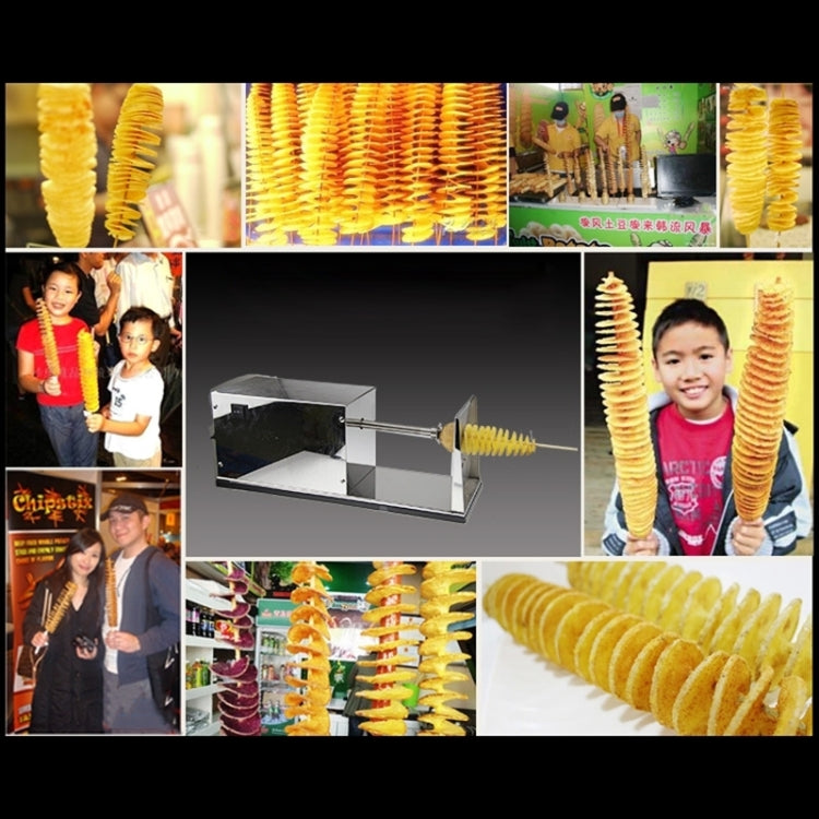 Stainless Steel Electric Tornado Potato Tower Crane, EU Plug