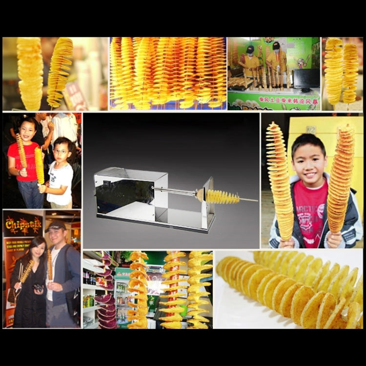 Stainless Steel Electric Tornado Potato Tower Crane, EU Plug