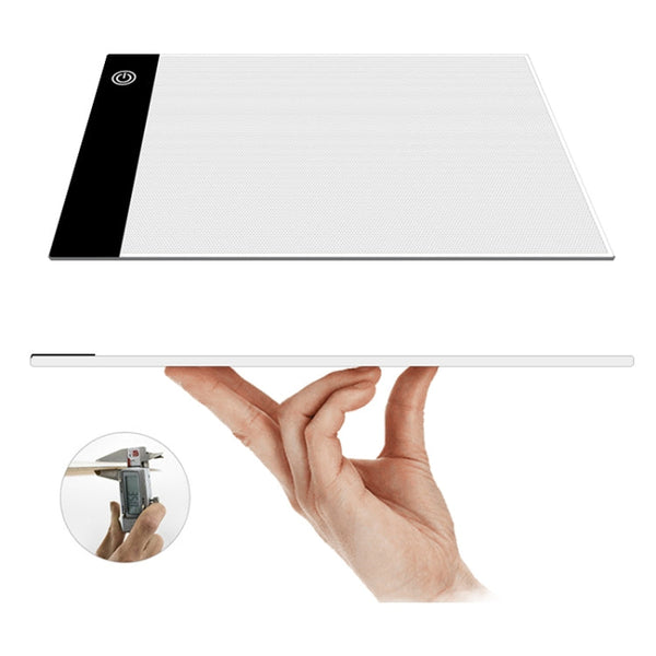 A5 Size Ultra-thin USB Three Level of Brightness Dimmable Acrylic Copy Boards Anime Sketch Drawing Sketchpad, with USB Cable & Plug, A5 with USB Cable & Plug