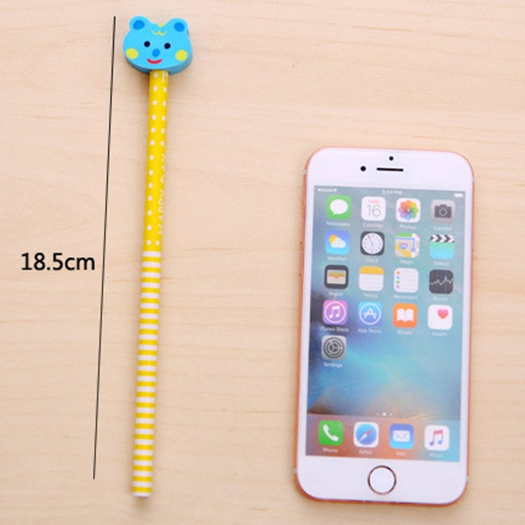 10pcs Creative Stationery Cartoon Animals Series Wooden HB Pencil with Eraser Children Pencils For Kids School Office Supply, Random Color Delivery