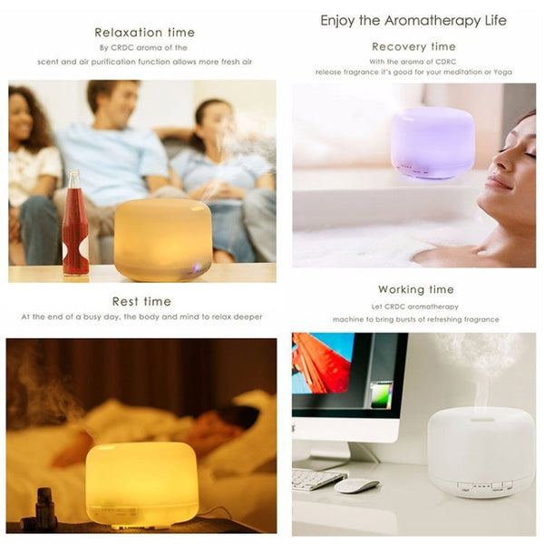 T500 Remote Control Clear White Air Humidifier Automatic Alcohol Sprayer Essential Oil Diffuser Ultrasonic Mist Maker Ultrasonic Aroma Diffuser Atomizer Color LED, Capacity: 500ml, DC 24V, US Plug, Clear White (500ml), Wood Pattern (500ml)