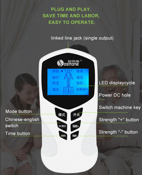 JCS-1015 LED Display Home Multi-function Voice Electronic Massage Instrument Timing Meridian Physiotherapy Instrument