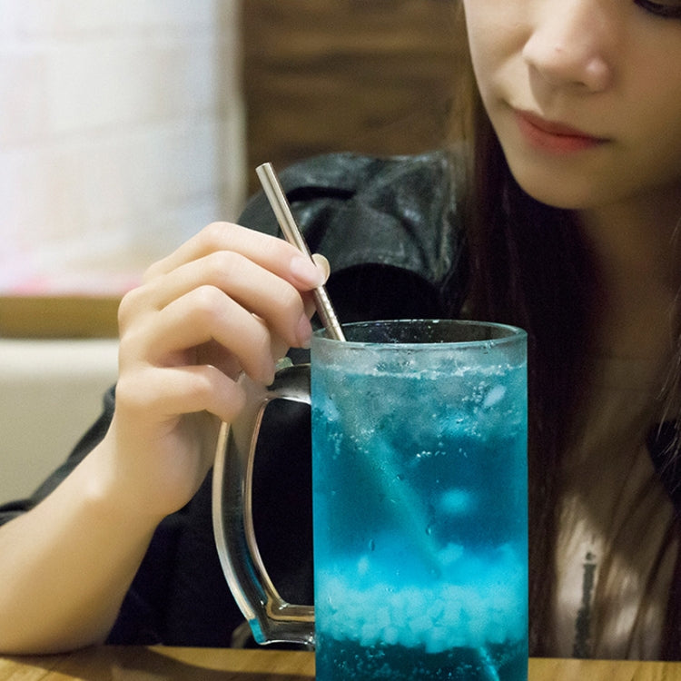 4pcs Reusable Stainless Steel Drinking Straw + Cleaner Brush Set Kit,  266*6mm, 266*6mm (Combination)