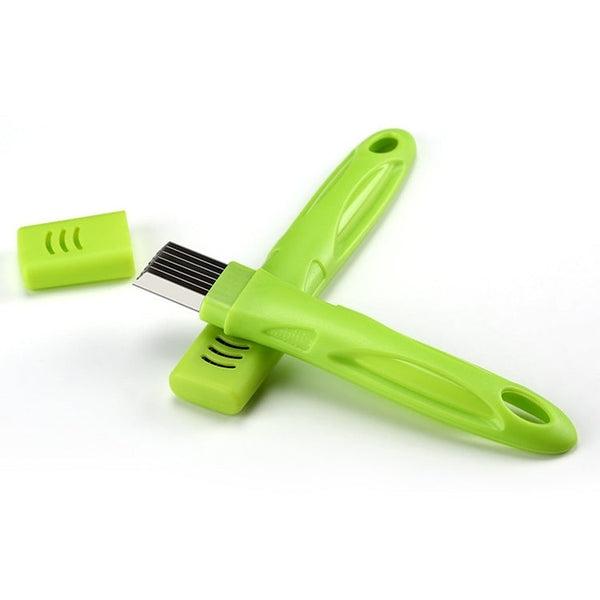 Kitchen Tool Manual Stainless Steel Filate Circle Shape Green Onion Slicer, 16x1.8cm Green