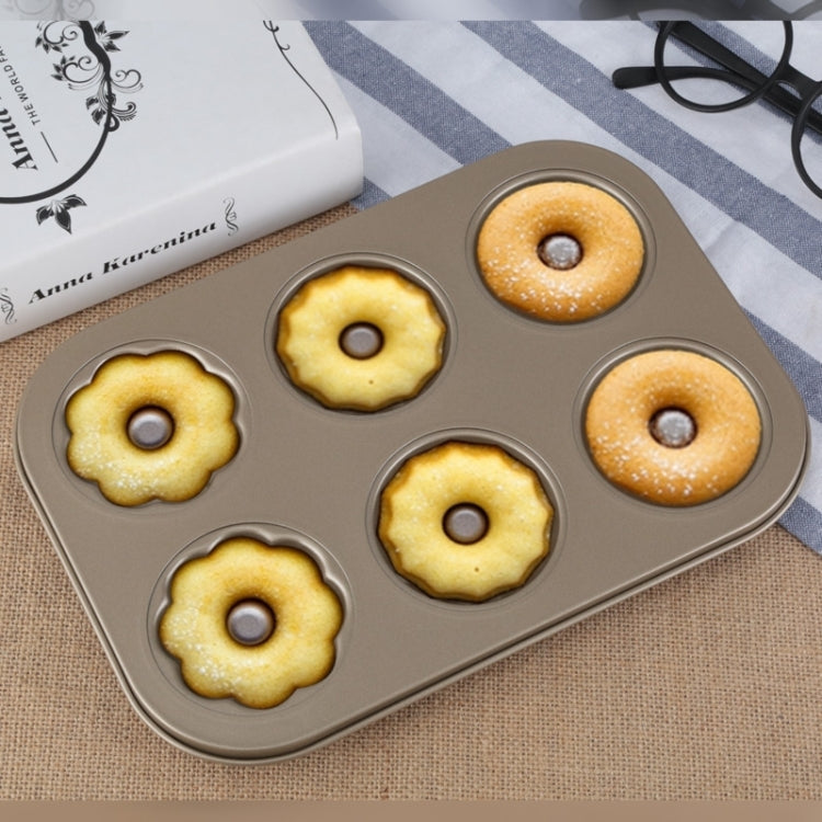 3 Flowers Type Donuts Cookie Mold Gold 6 Cups Cake Mold Baking Mold Cake Tools Bakeware Kitchen Accessories, 3 Flowers Type