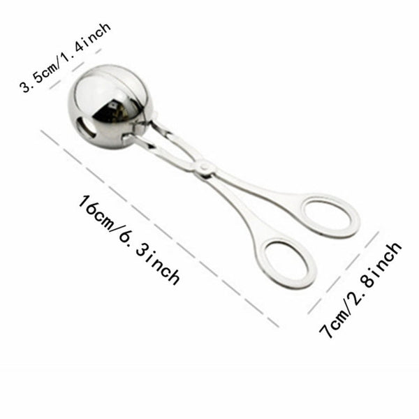 Stainless Steel Meatball Maker Stuffed Meatball Clip DIY Fish Meat Rice Ball Maker, Stainless Steel