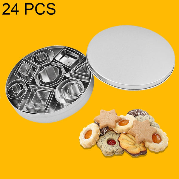 24 PCS / Set Stainless Steel DIY Cookie Biscuits Molds Geometry Baking Tools (Octagon), HC4340A, HC4340B, HC4340C
