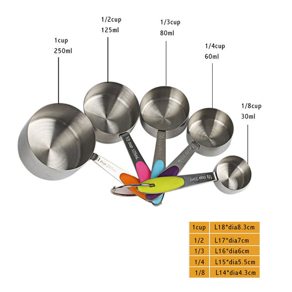 kn650 10 in 1 Black Stainless Steel Measuring Spoon Cake Mold Baking Tool Set