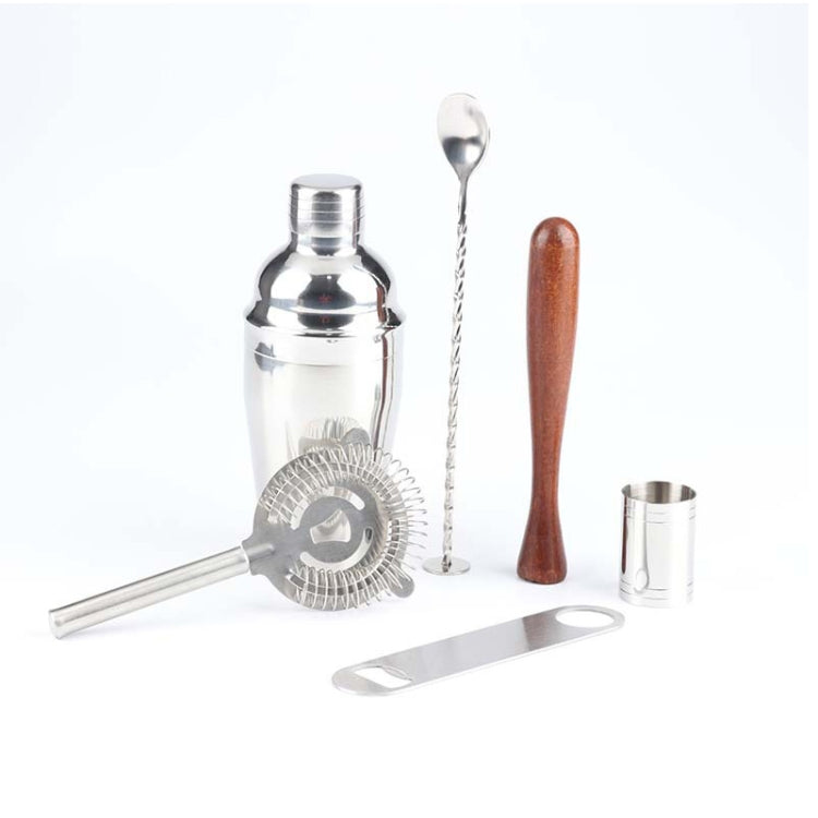 7 in 1 Stainless Steel Wine Cocktail Shaker Tools Set with Cloth Bag, Capacity: 350ml, 350ml