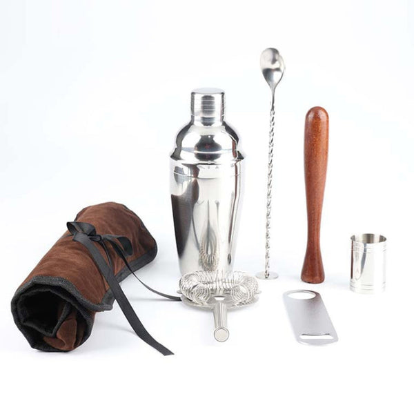 7 in 1 Stainless Steel Wine Cocktail Shaker Tools Set with Cloth Bag, Capacity: 350ml, 350ml