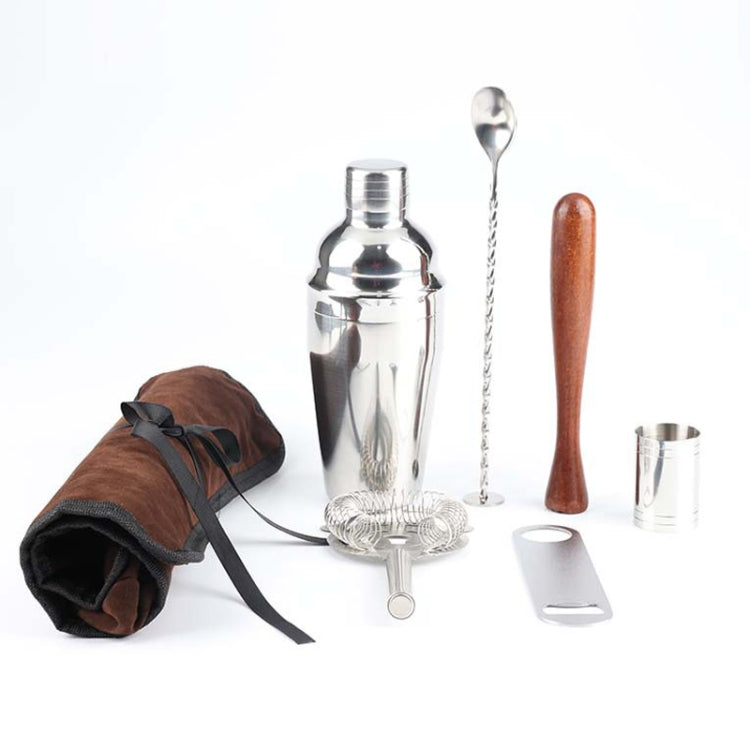 7 in 1 Stainless Steel Wine Cocktail Shaker Tools Set with Cloth Bag, Capacity: 750ml, 750ml