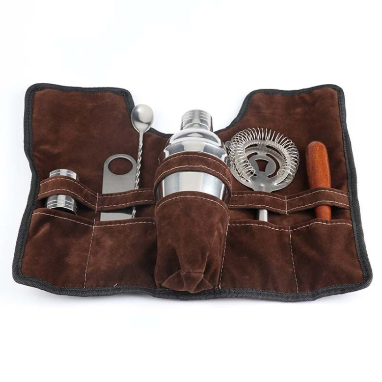 7 in 1 Stainless Steel Wine Cocktail Shaker Tools Set with Cloth Bag, Capacity: 750ml, 750ml